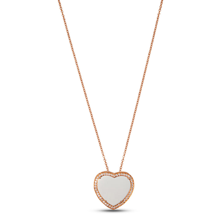 Amore Necklace White Agate Rosé Gold  Large
