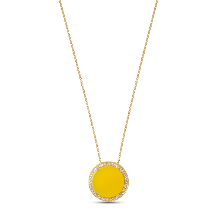Eternity Necklace Yellow Agate Yellow Gold Large