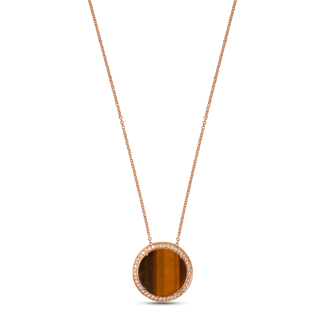 Eternity Necklace Tiger Eye Rosé Gold Large