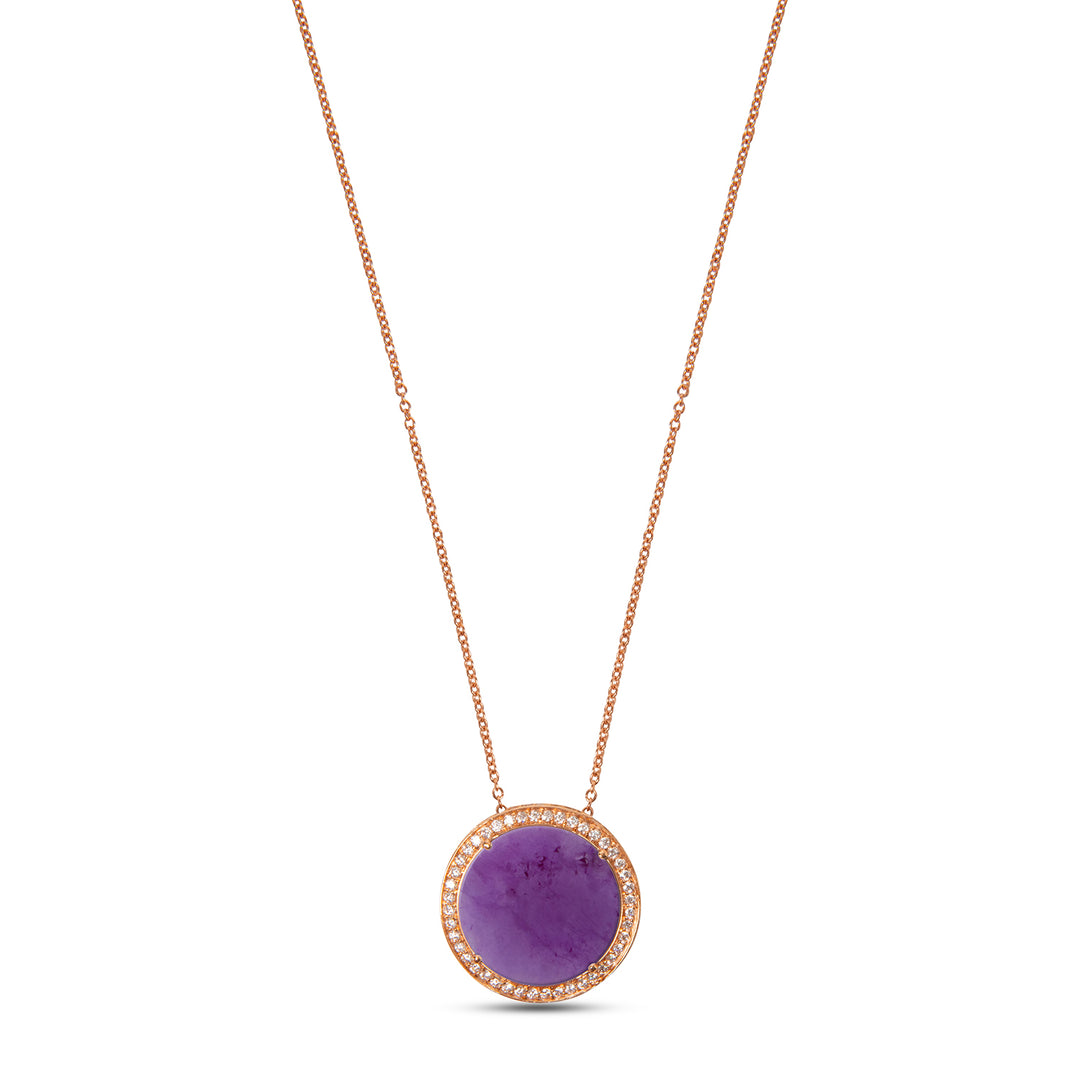 Eternity Necklace Purple Agate Rosé Gold Large