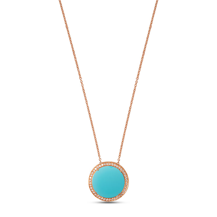 Eternity Necklace Blue Agate Rosé Gold Large