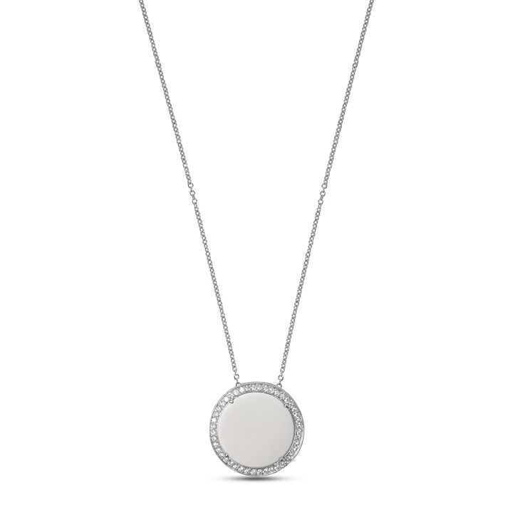 Eternity Necklace White Agate White Gold Large