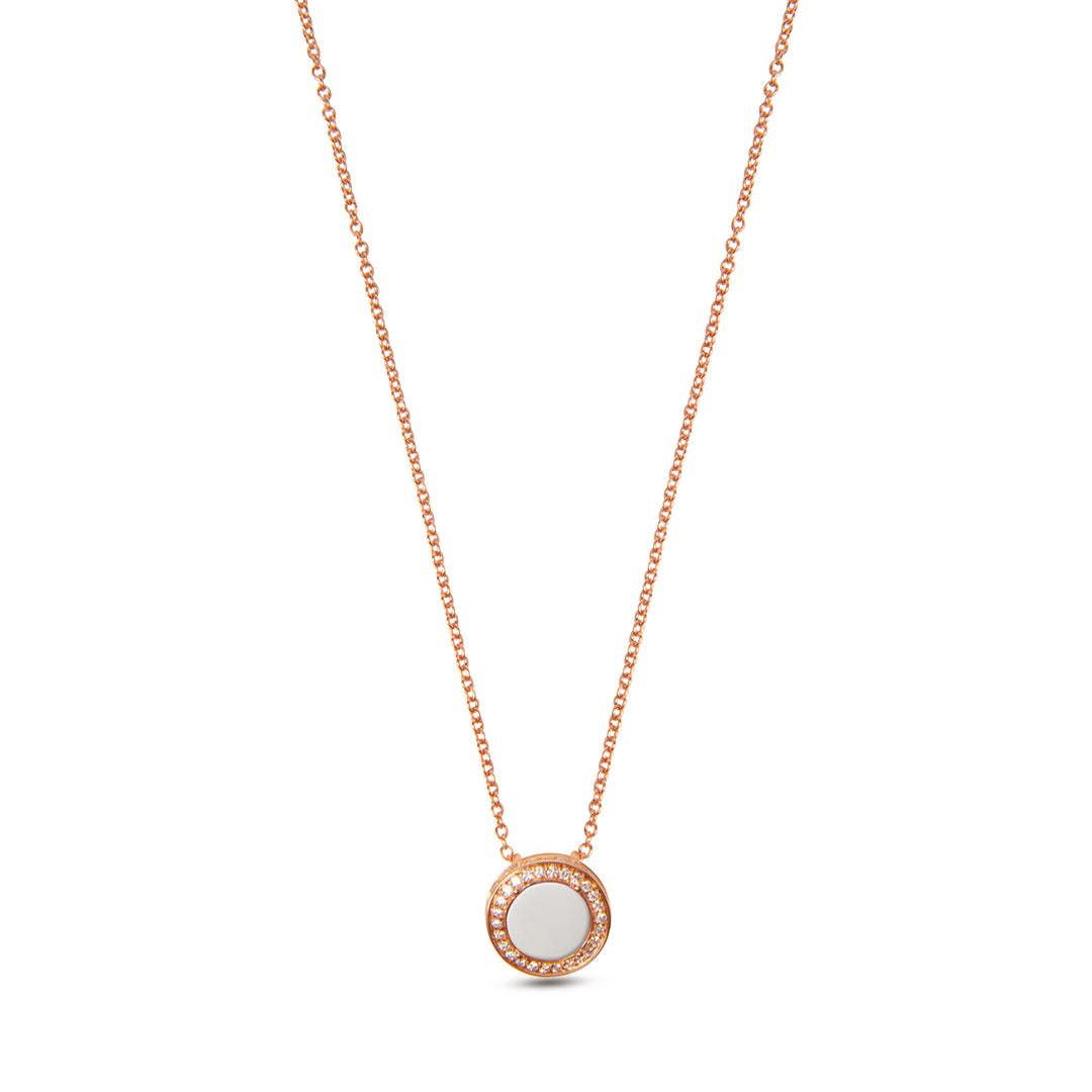 Eternity Necklace White Agate Rosé Gold Small