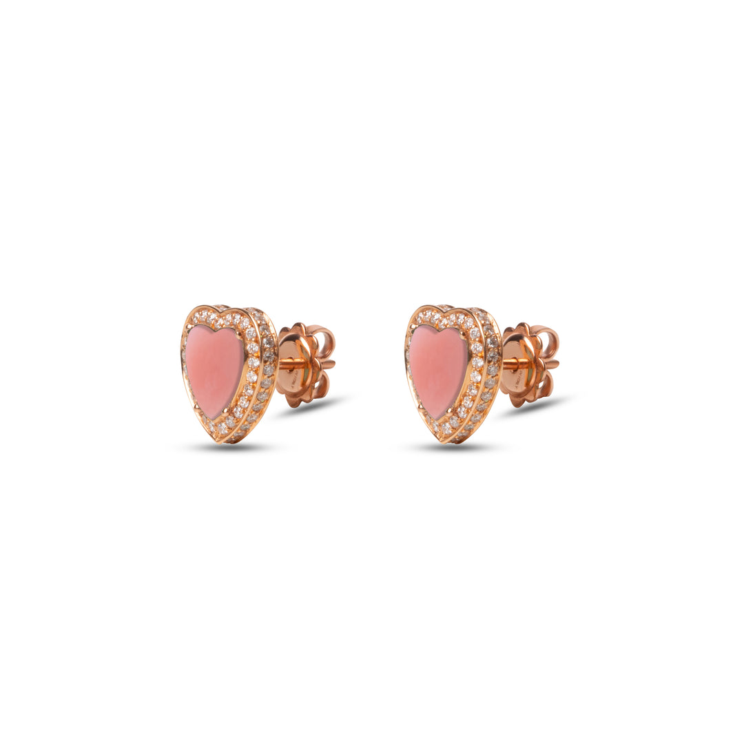 Amore Earrings Pink Opal Rosé Gold