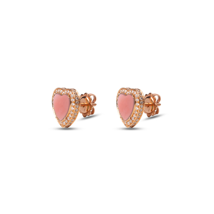 Amore Earrings Pink Opal Rosé Gold