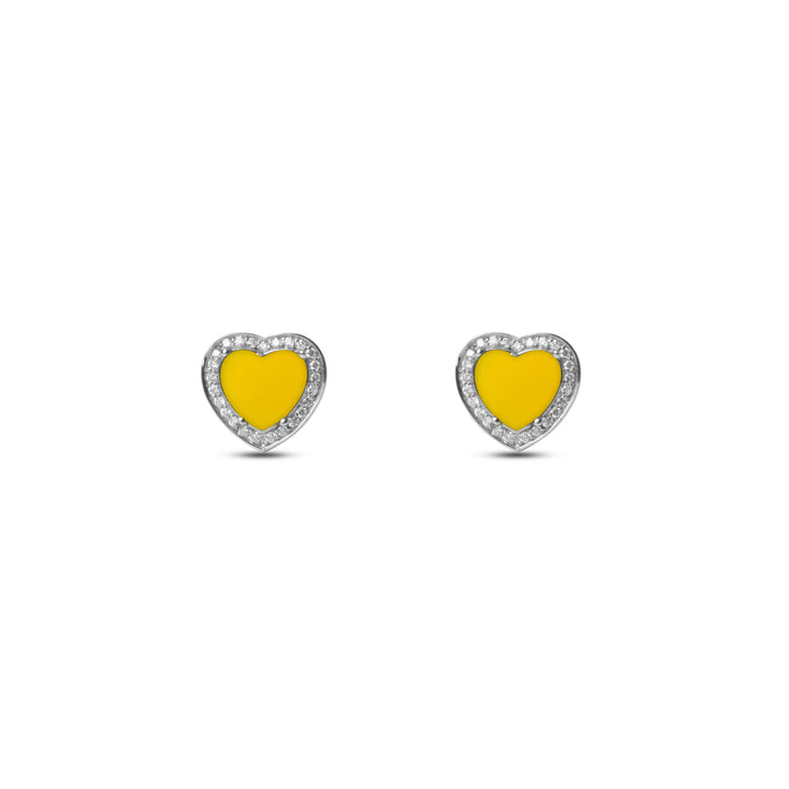 Amore Earrings Yellow Agate White Gold