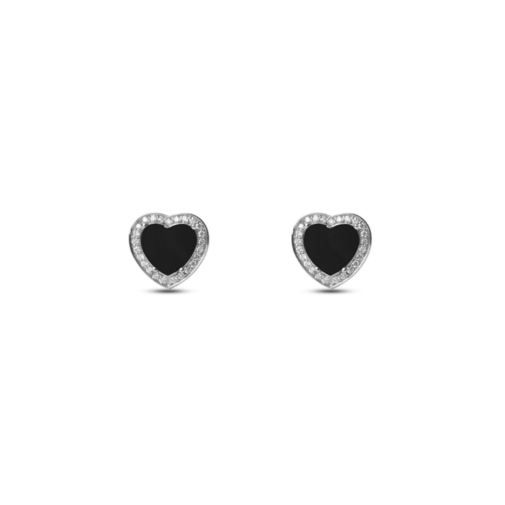 Amore Earrings Onyx White Gold