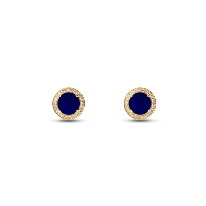 Eternity Earrings Lapis Lazuli Yellow Gold