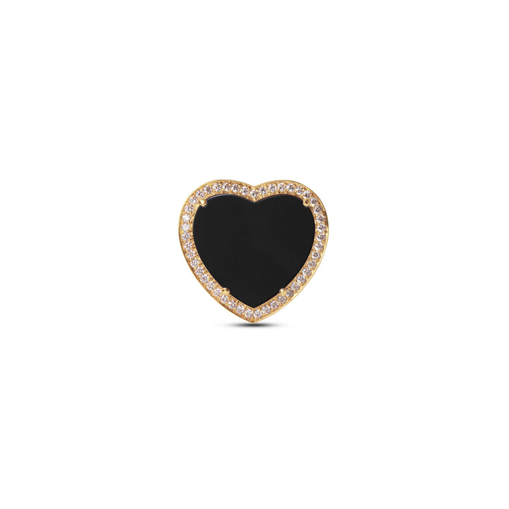 Amore Rings Onyx Yellow Gold Large