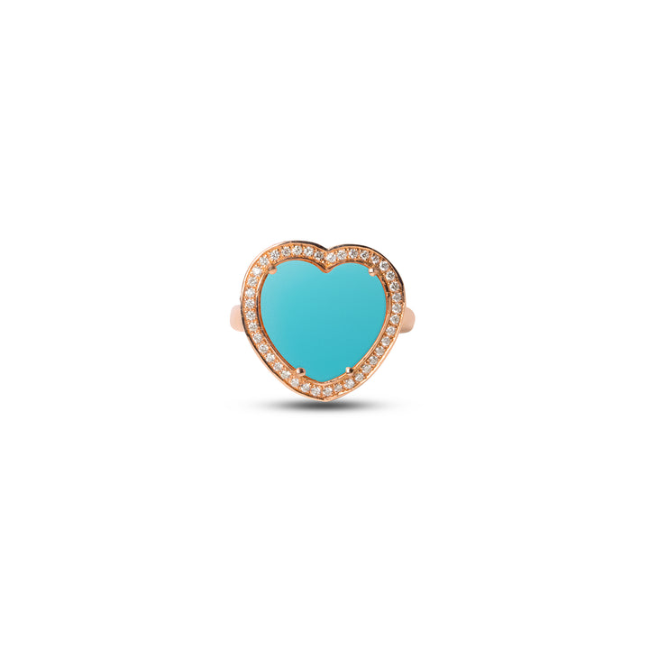 Amore Rings Blue Agate Rosé Gold Medium