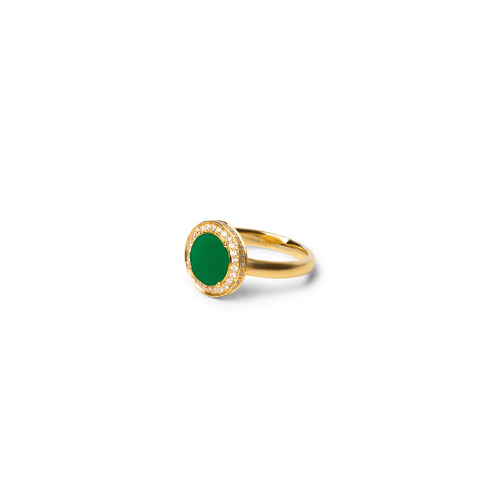 Eternity Rings Green Agate Yellow Gold Small