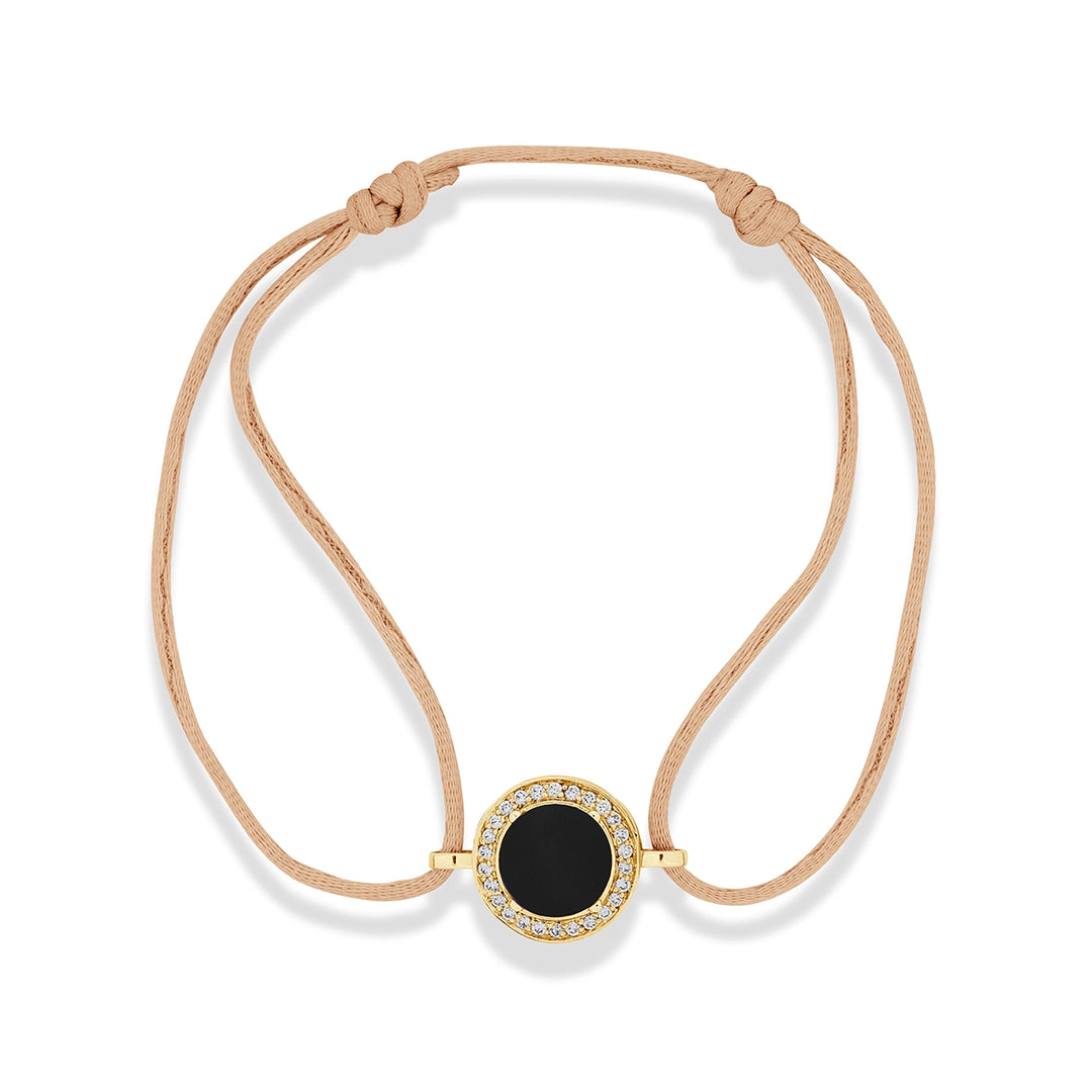 Eternity Bracelet Cord Onyx Yellow Gold