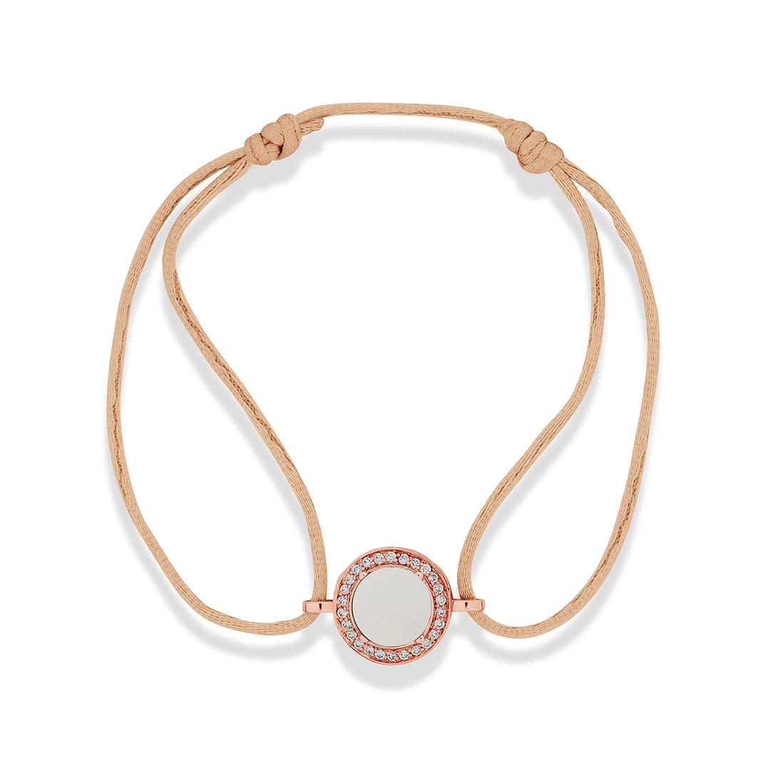 Eternity Bracelet Cord White Agate Rosé Gold
