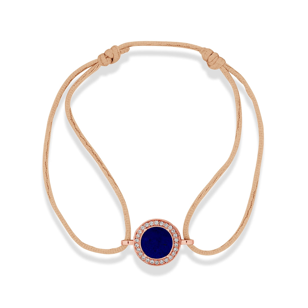 Eternity Bracelet Cord Lapis Lazuli Rosé Gold