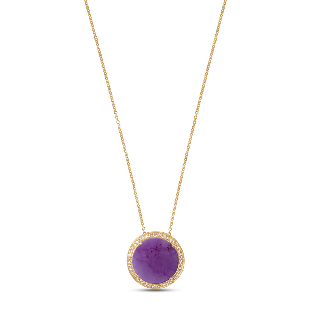 Eternity Necklace Purple Agate Yellow Gold Large
