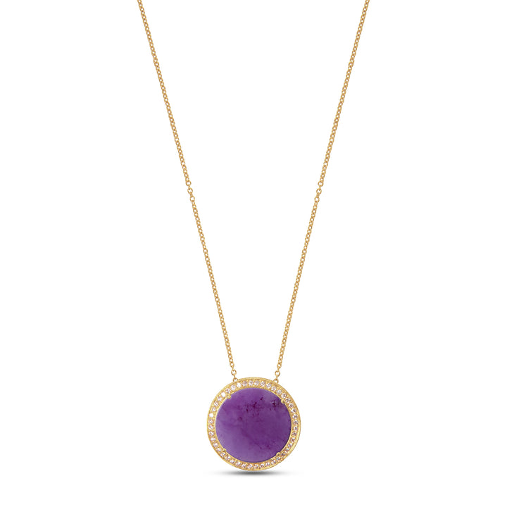 Eternity Necklace Purple Agate Yellow Gold Large