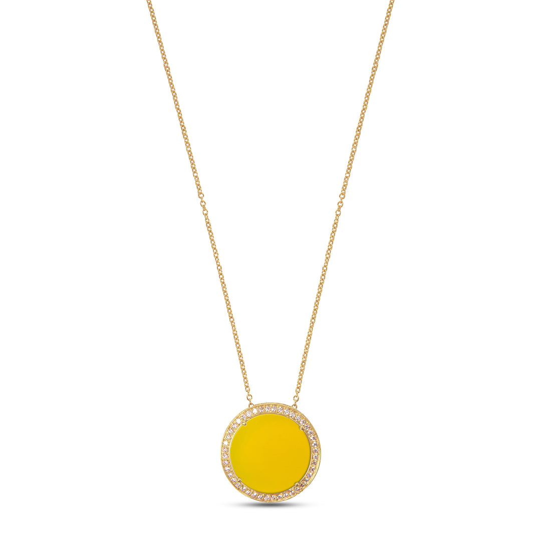 Eternity Necklace Yellow Agate Yellow Gold Large