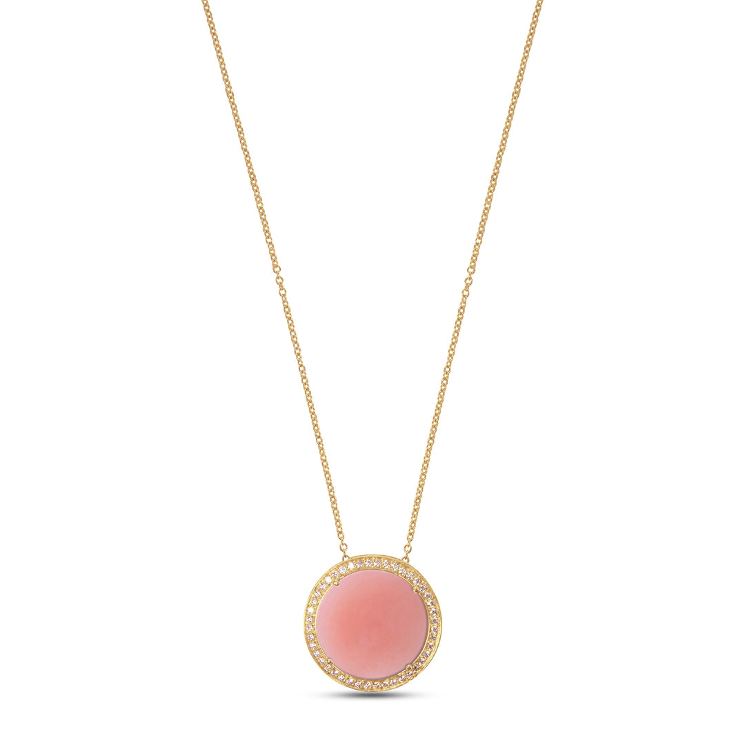 Eternity Necklace Pink Opal Yellow Gold Large