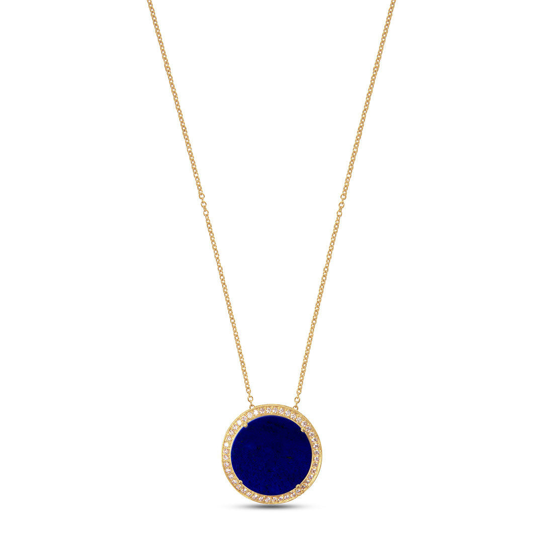 Eternity Necklace Lapis Lazuli Yellow Gold Large
