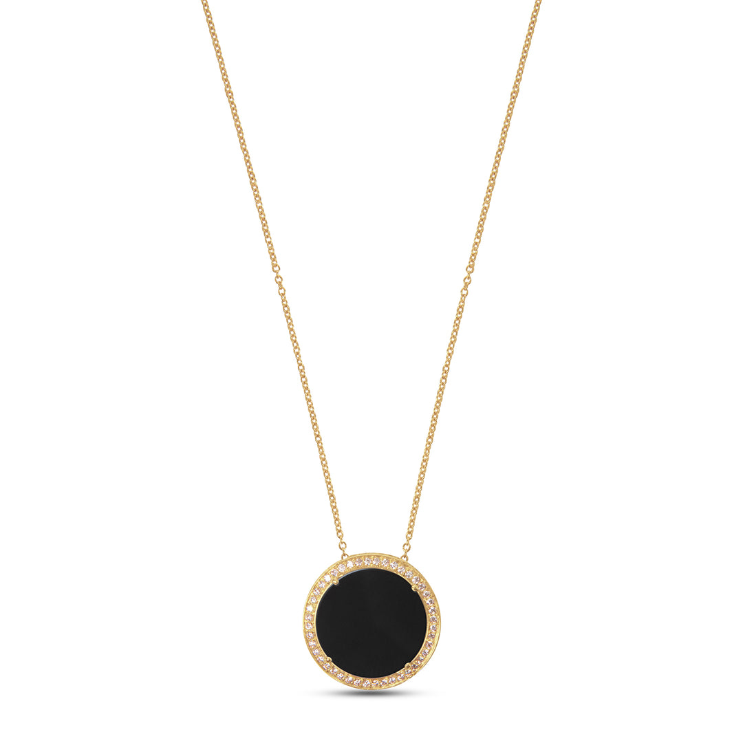 Eternity Necklace Onyx Yellow Gold Large