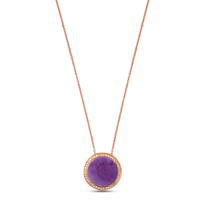 Eternity Necklace Purple Agate Rosé Gold Large
