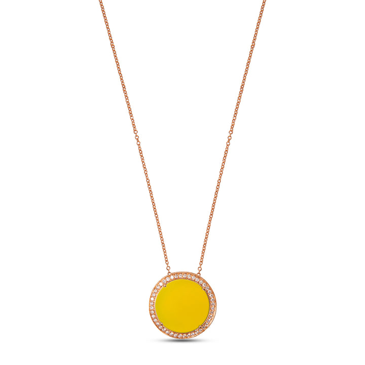 Eternity Necklace Yellow Agate Rosé Gold Large