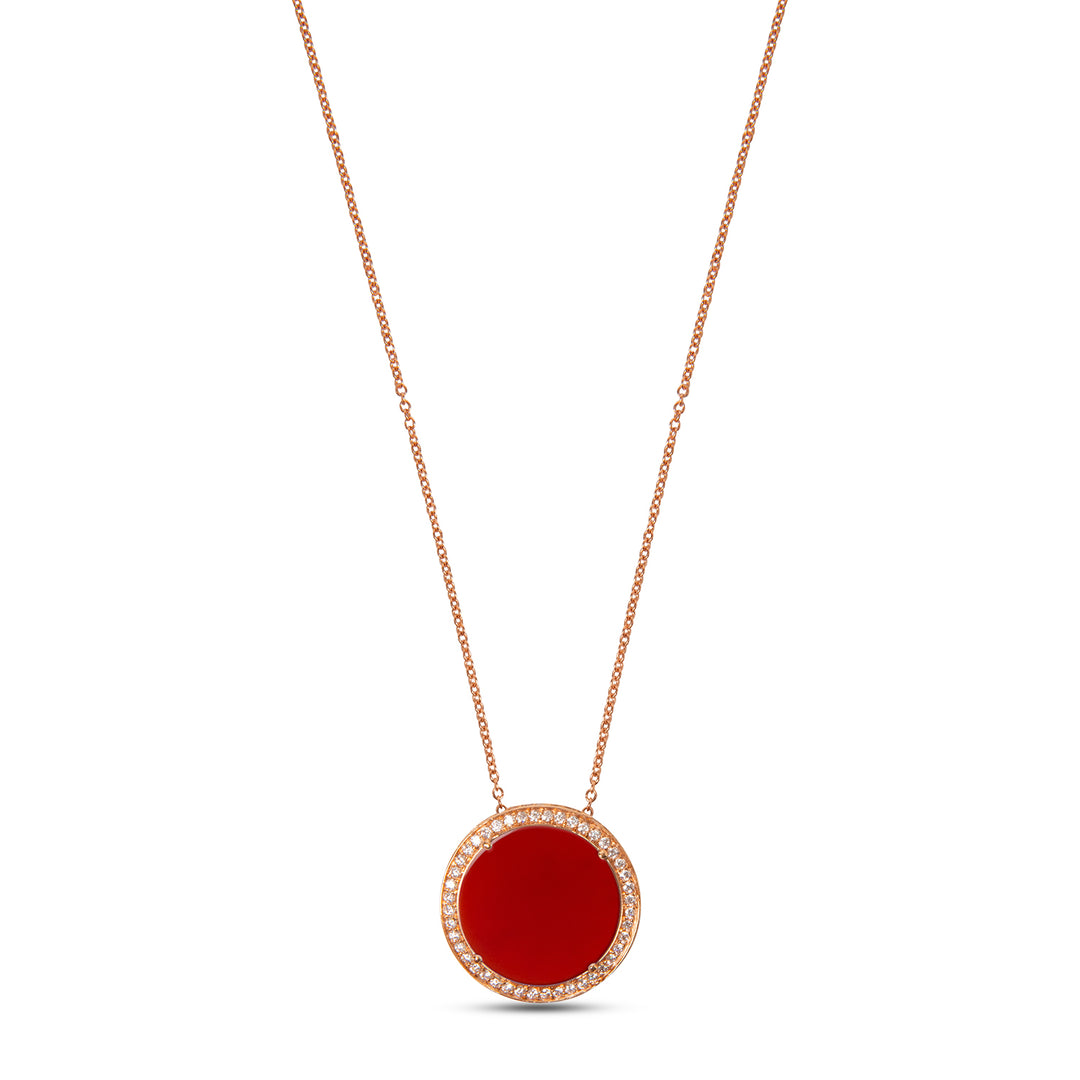 Eternity Necklace Red Carnelian Rosé Gold Large