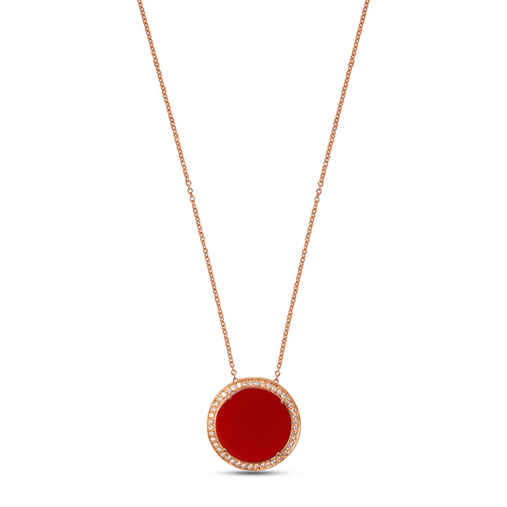 Eternity Necklace Red Carnelian Rosé Gold Large