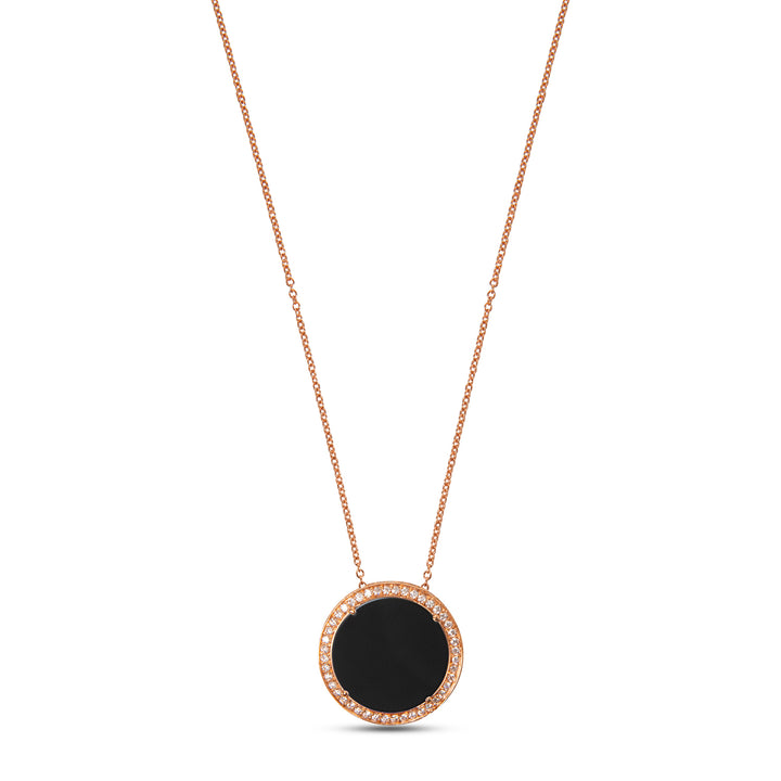 Eternity Necklace Onyx Rosé Gold Large