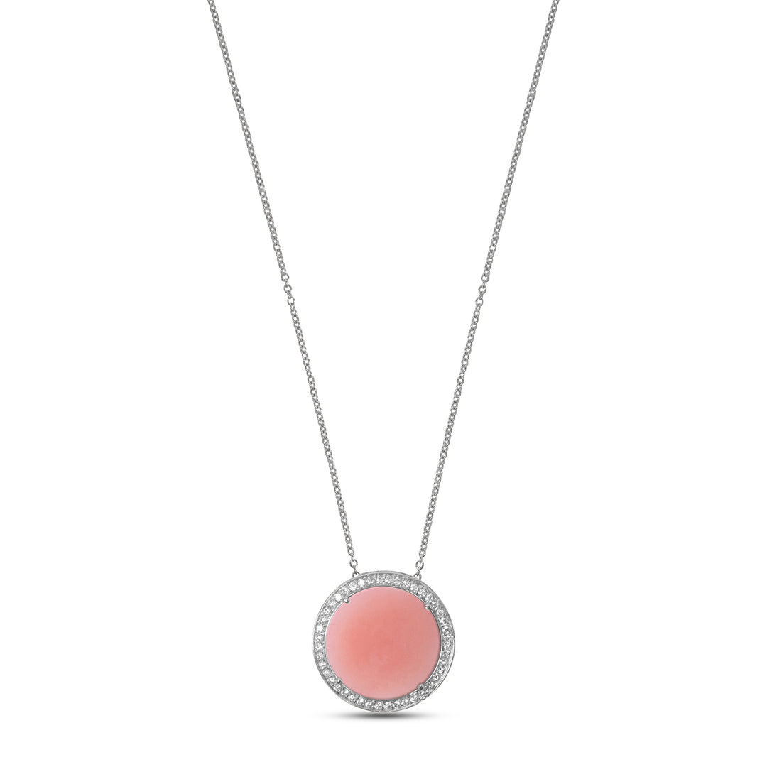 Eternity Necklace Pink Opal White Gold Large
