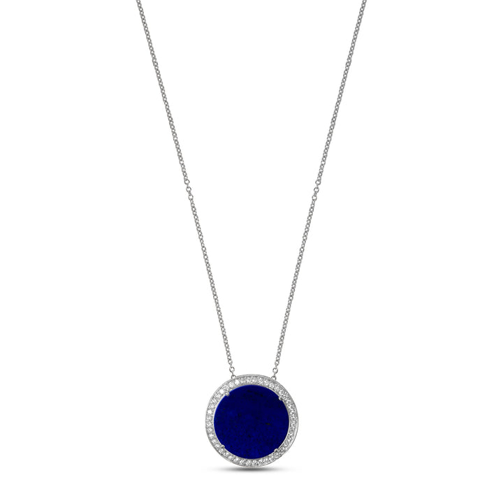 Eternity Necklace Lapis Lazuli White Gold Large