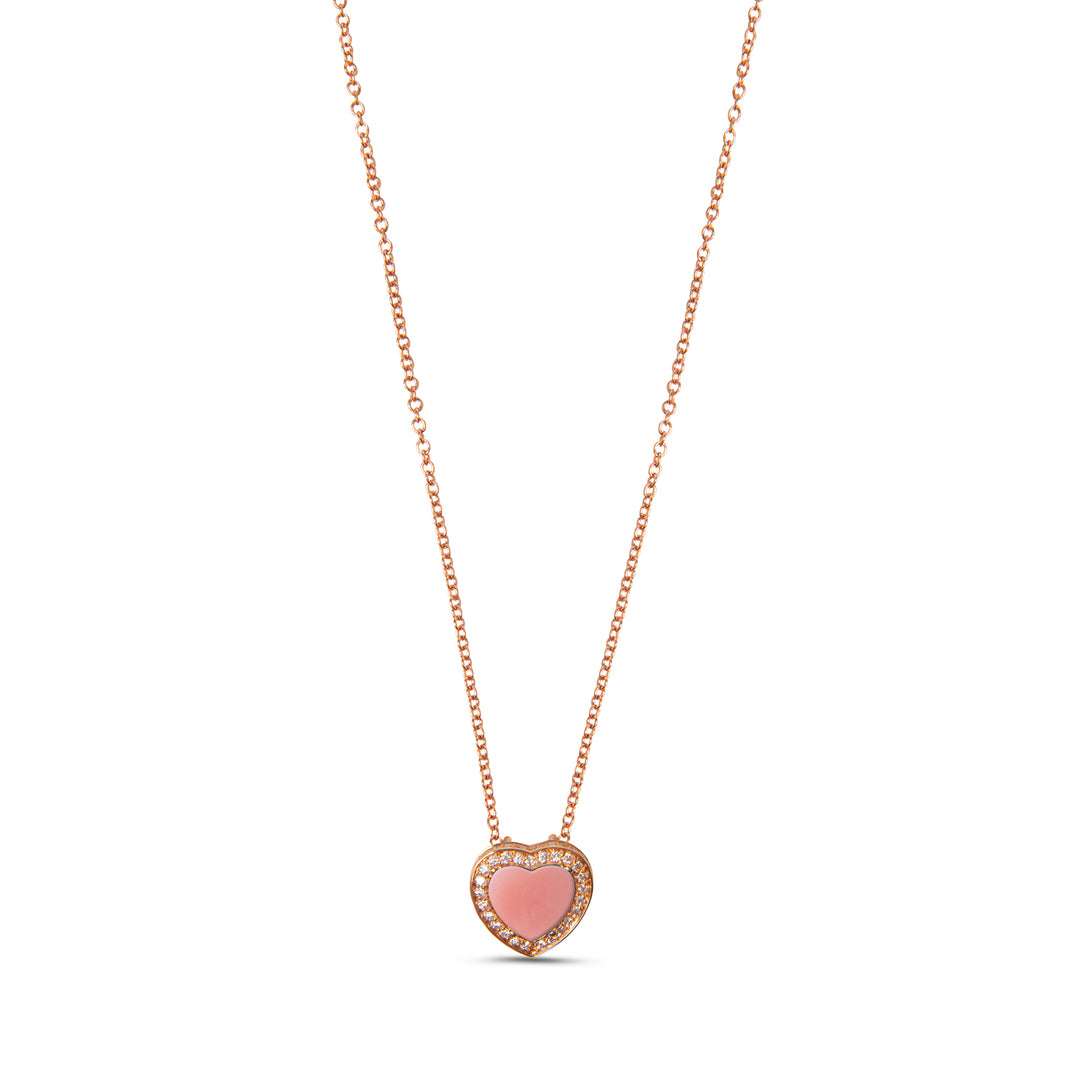 Amore Necklace Pink Opal Rosé Gold  Small