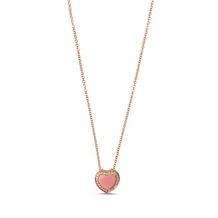 Amore Necklace Pink Opal Rosé Gold  Small