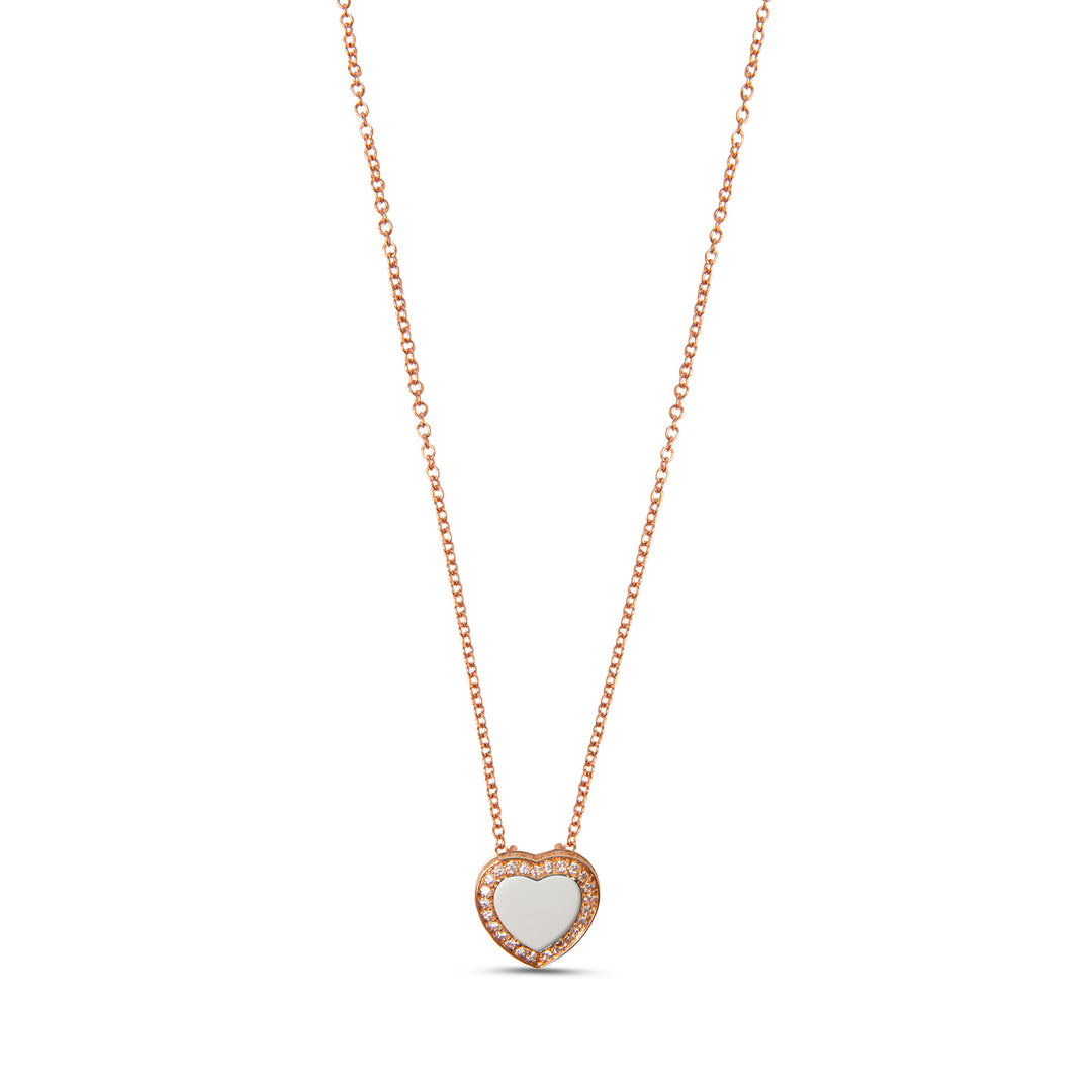 Amore Necklace White Agate Rosé Gold Small