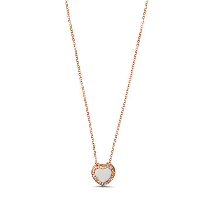 Amore Necklace White Agate Rosé Gold Small