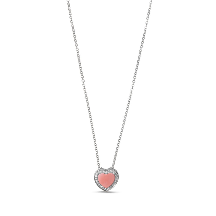 Amore Necklace Pink Opal White Gold Small