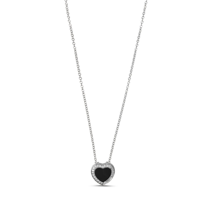 Amore Necklace Onyx White Gold Small
