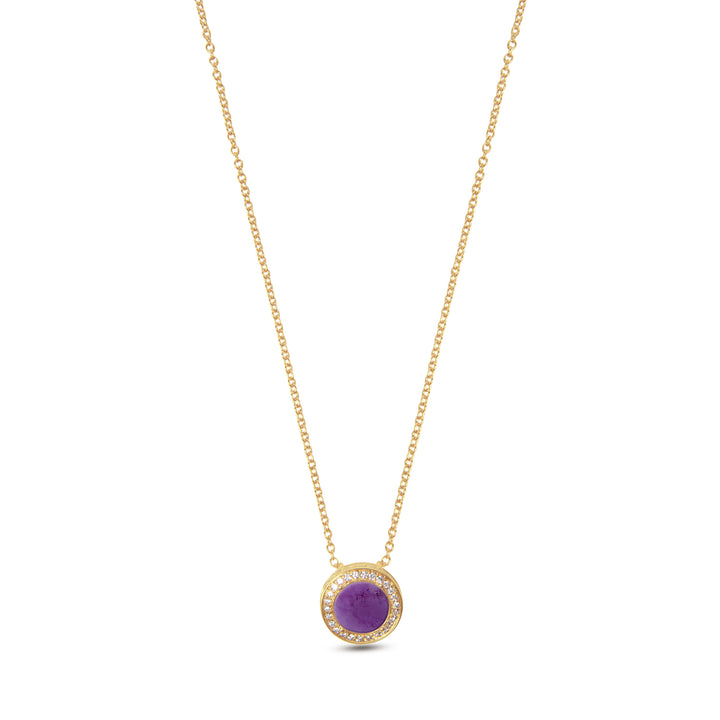 Eternity Necklace Purple Agate Yellow Gold Small