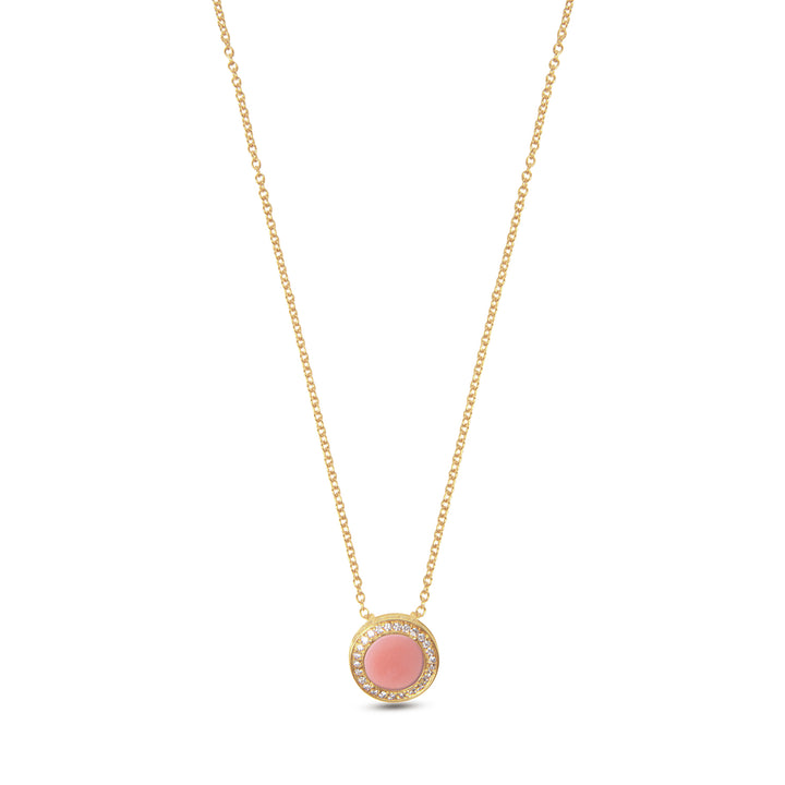 Eternity Necklace Pink Opal Yellow Gold Small