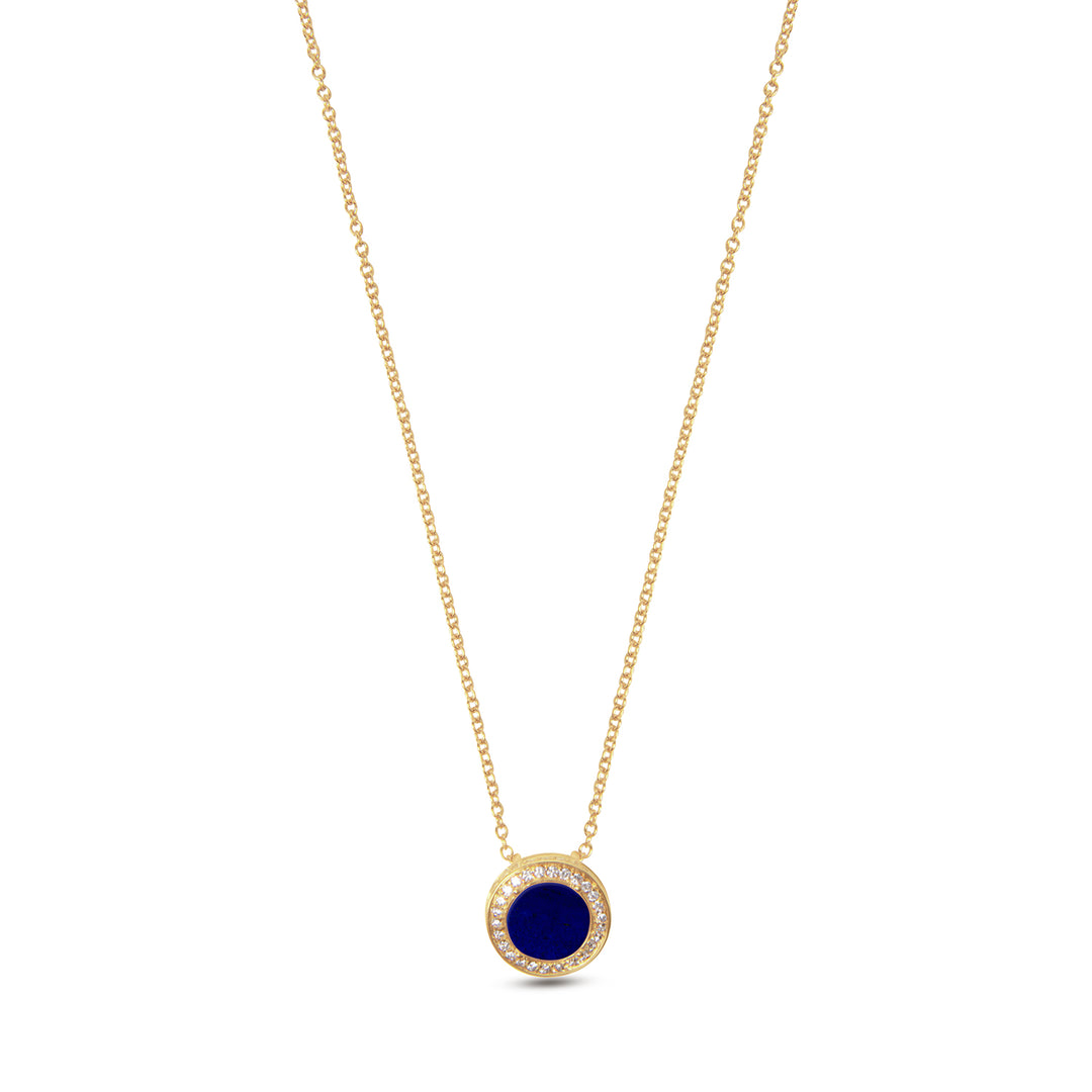 Eternity Necklace Lapis Lazuli Yellow Gold Small