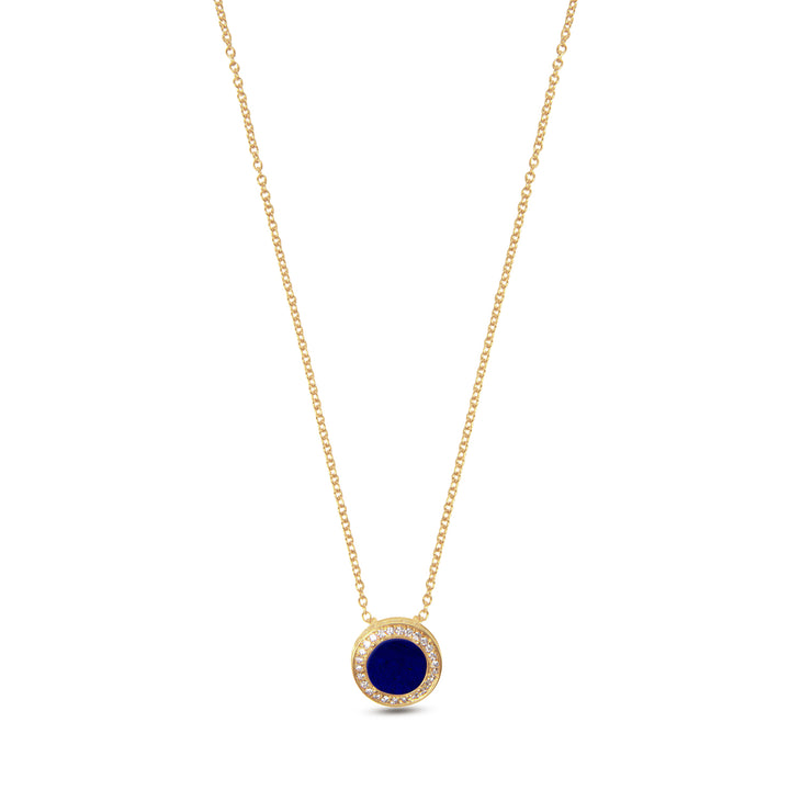 Eternity Necklace Lapis Lazuli Yellow Gold Small