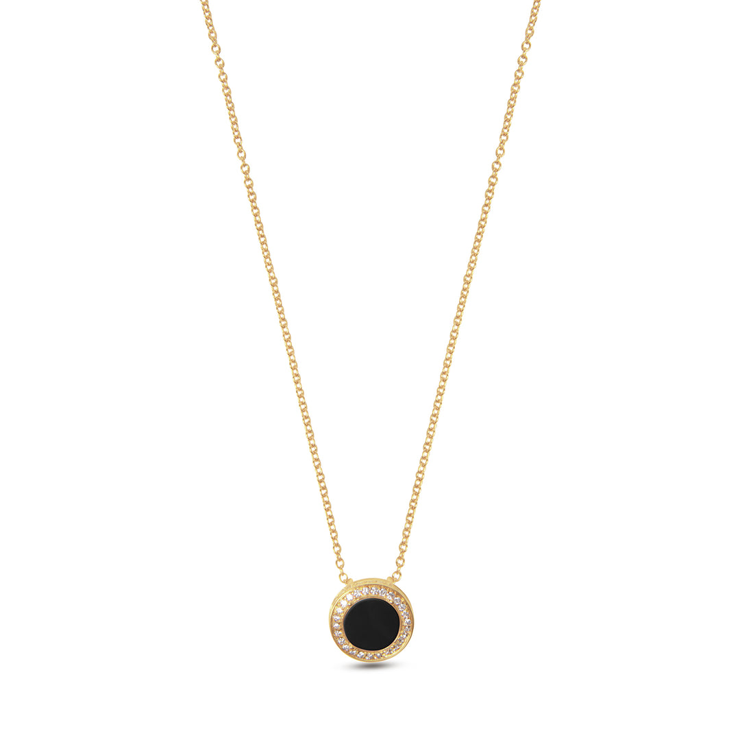 Eternity Necklace Onyx Yellow Gold Small