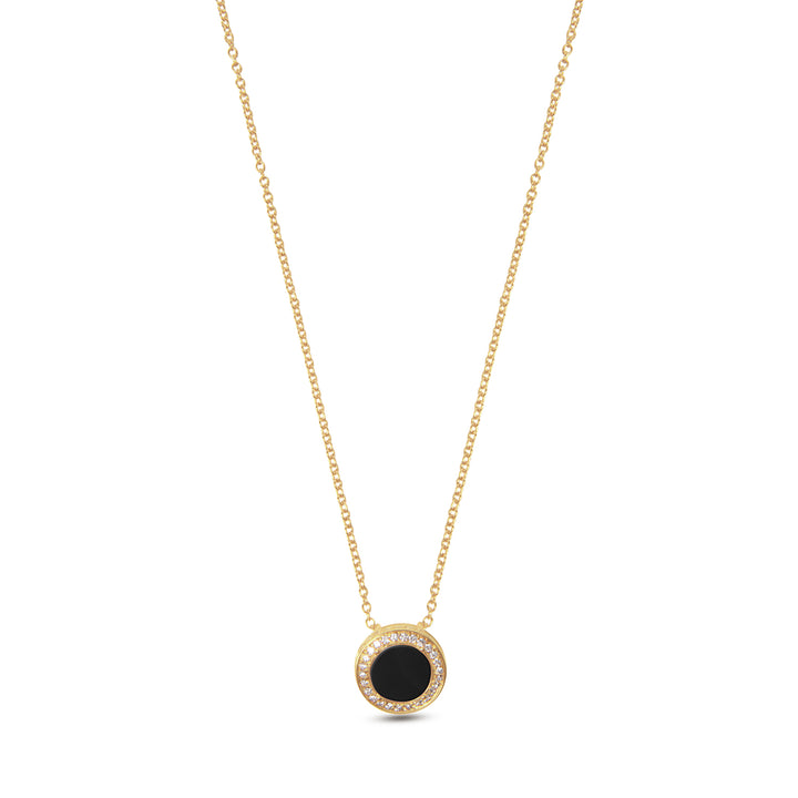 Eternity Necklace Onyx Yellow Gold Small