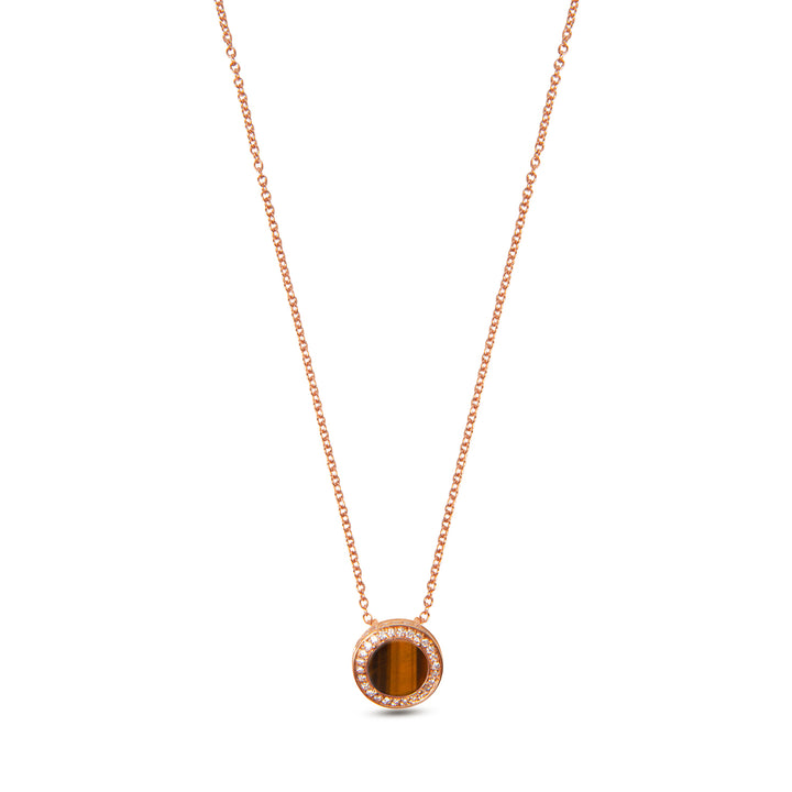 Eternity Necklace Tiger Eye Rosé Gold Small