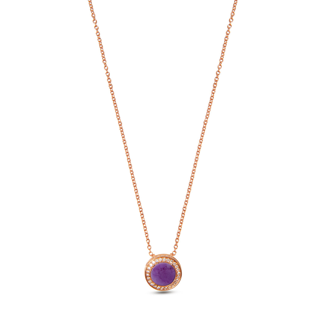 Eternity Necklace Purple Agate Rosé Gold Small