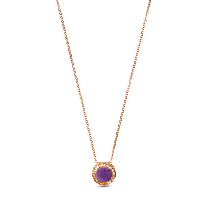 Eternity Necklace Purple Agate Rosé Gold Small
