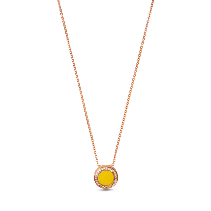 Eternity Necklace Yellow Agate Rosé Gold Small