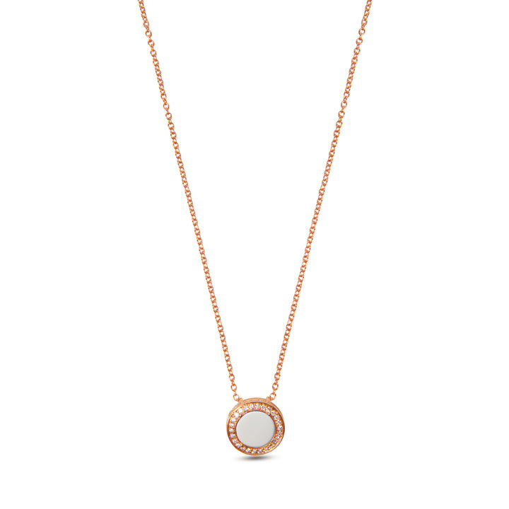 Eternity Necklace White Agate Rosé Gold Small