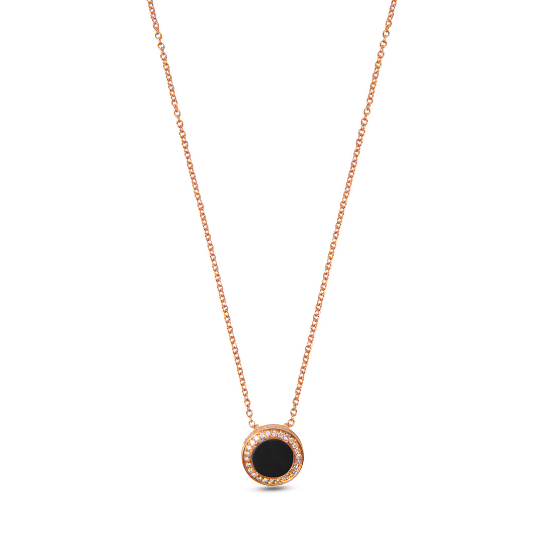 Eternity Necklace Onyx Rosé Gold Small