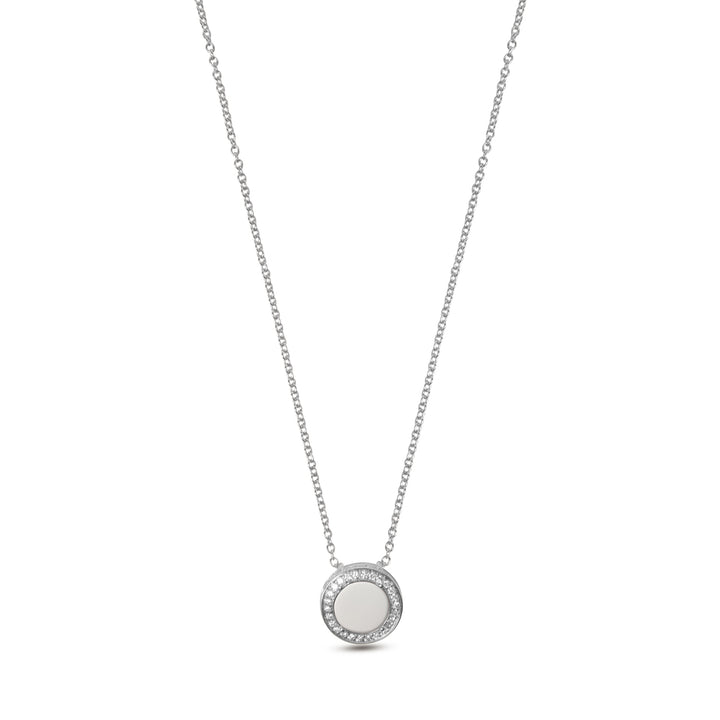Eternity Necklace White Agate White Gold Small